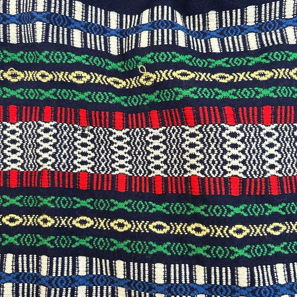 1970s Hand Embroidered Wool Skirt Womens XS Madawaska Weavers Boho Office